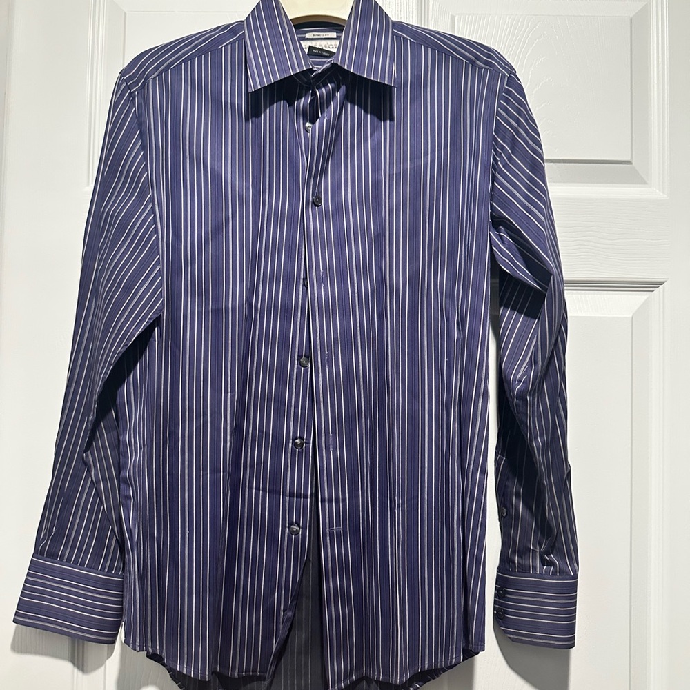 Men's Versace Collection Striped Blue Shirt